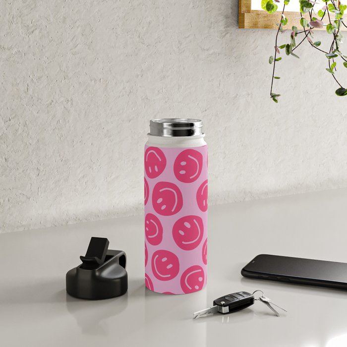 Hot Pink Smiley Faces Water Bottle Gallery Image 4