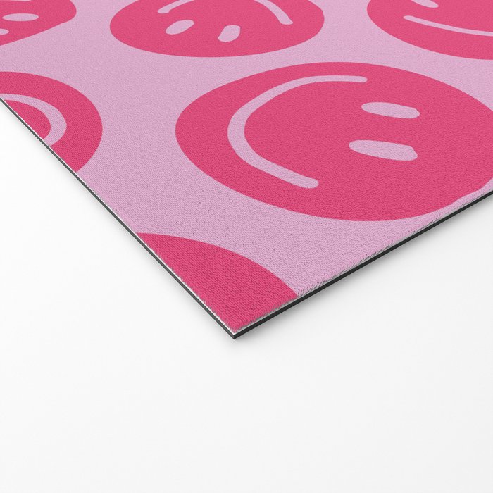 Hot Pink Smiley Faces Welcome Mat Gallery Image 2