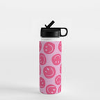 Hot Pink Smiley Faces Water Bottle Gallery Image 1
