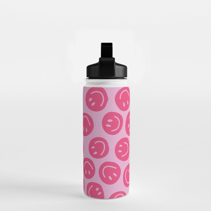 Hot Pink Smiley Faces Water Bottle Gallery Image 2