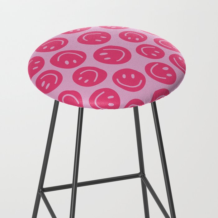 Hot Pink Smiley Faces Stool Gallery Image 2