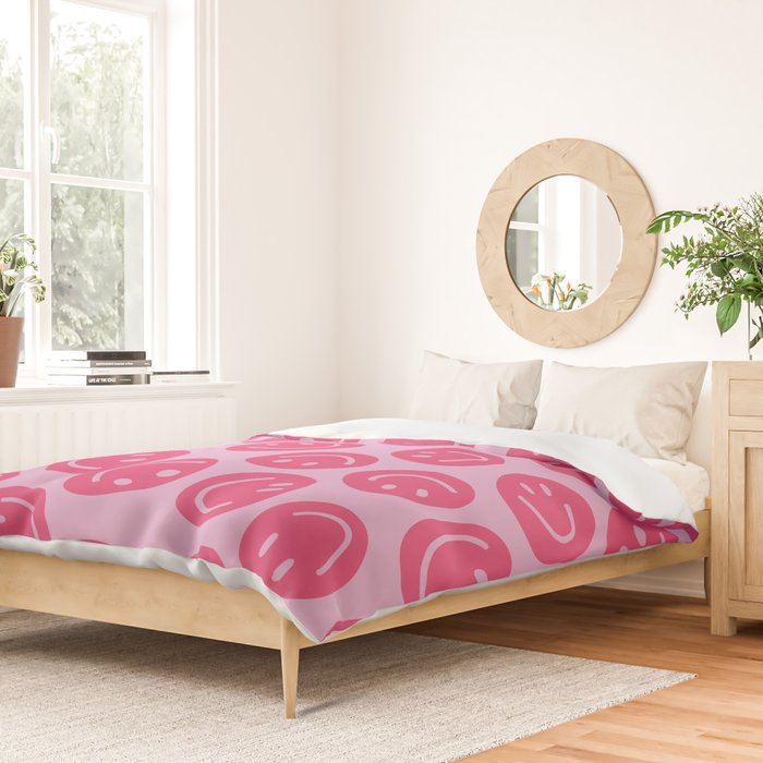 Hot Pink Smiley Faces Duvet Cover Gallery Image 2