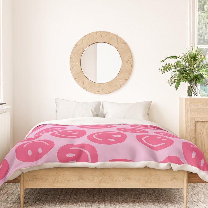 Hot Pink Smiley Faces Duvet Cover Gallery Image 3