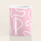 Squiggle Maze Minimalist Abstract Pattern in Bubblegum Pink Coffee Mug Gallery Image 4