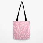 Squiggle Maze Minimalist Abstract Pattern in Bubblegum Pink Tote Bag Gallery Image 2