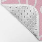 Squiggle Maze Minimalist Abstract Pattern in Bubblegum Pink Bath Mat Gallery Image 2