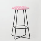 Squiggle Maze Minimalist Abstract Pattern in Bubblegum Pink Stool Gallery Image 1