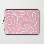 Squiggle Maze Minimalist Abstract Pattern in Bubblegum Pink Laptop Sleeve Gallery Image 1