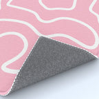 Squiggle Maze Minimalist Abstract Pattern in Bubblegum Pink Rug Gallery Image 4