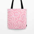 Squiggle Maze Minimalist Abstract Pattern in Bubblegum Pink Tote Bag Gallery Image 1