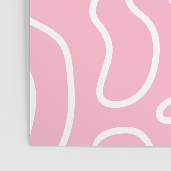 Squiggle Maze Minimalist Abstract Pattern in Bubblegum Pink Poster Gallery Image 3