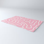 Squiggle Maze Minimalist Abstract Pattern in Bubblegum Pink Rug Gallery Image 3