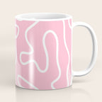 Squiggle Maze Minimalist Abstract Pattern in Bubblegum Pink Coffee Mug Gallery Image 1