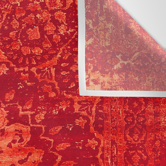 Orange Boho Oriental Traditional Antique Moroccan Style Wall Tapestry Gallery Image 3