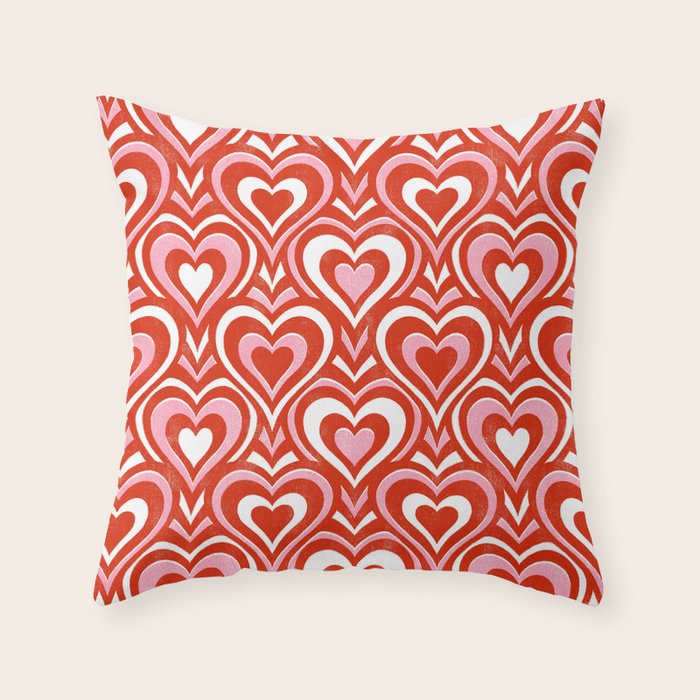 Sweethearts - red, pink, and white  Throw Pillow Gallery Image 6
