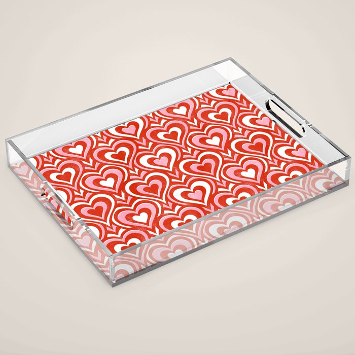 Sweethearts - red, pink, and white  Acrylic Tray Gallery Image 1