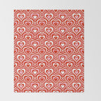 Sweethearts - red, pink, and white  Throw Blanket Gallery Image 2