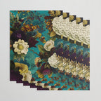 Before Midnight Blue Hour Vintage Fall Flowers Garden Wrapping Paper Gallery Image 3