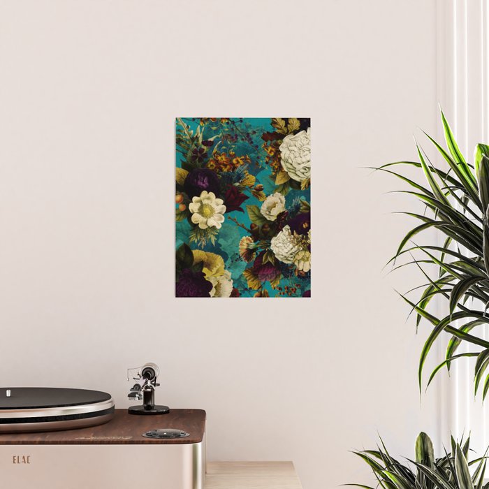 Before Midnight Blue Hour Vintage Fall Flowers Garden Poster Gallery Image 2