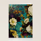 Before Midnight Blue Hour Vintage Fall Flowers Garden Stationery Card Gallery Image 2