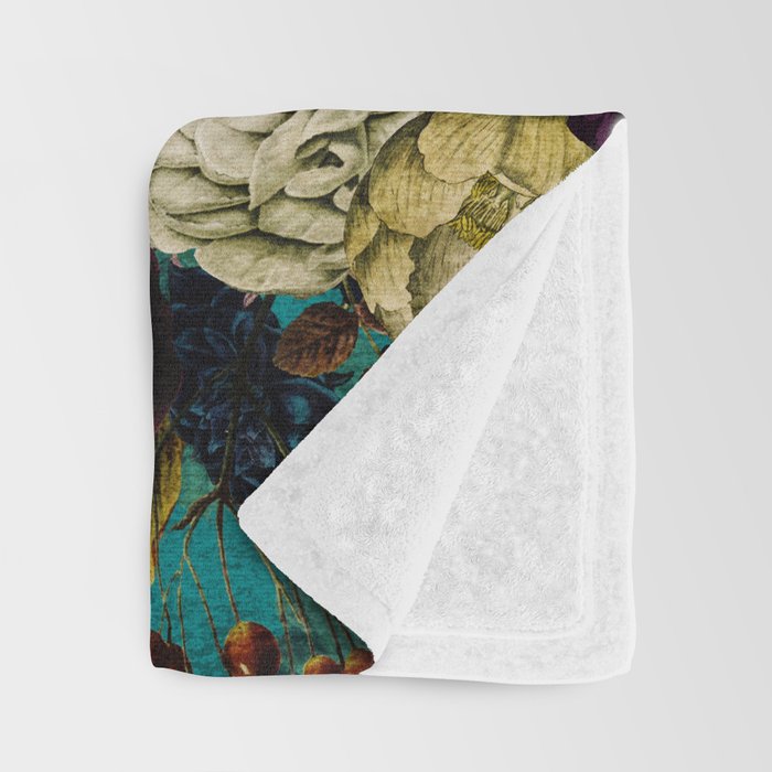 Before Midnight Blue Hour Vintage Fall Flowers Garden Throw Blanket Gallery Image 3