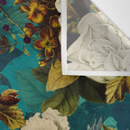 Before Midnight Blue Hour Vintage Fall Flowers Garden Wall Tapestry Gallery Image 3