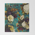 Before Midnight Blue Hour Vintage Fall Flowers Garden Throw Blanket Gallery Image 2