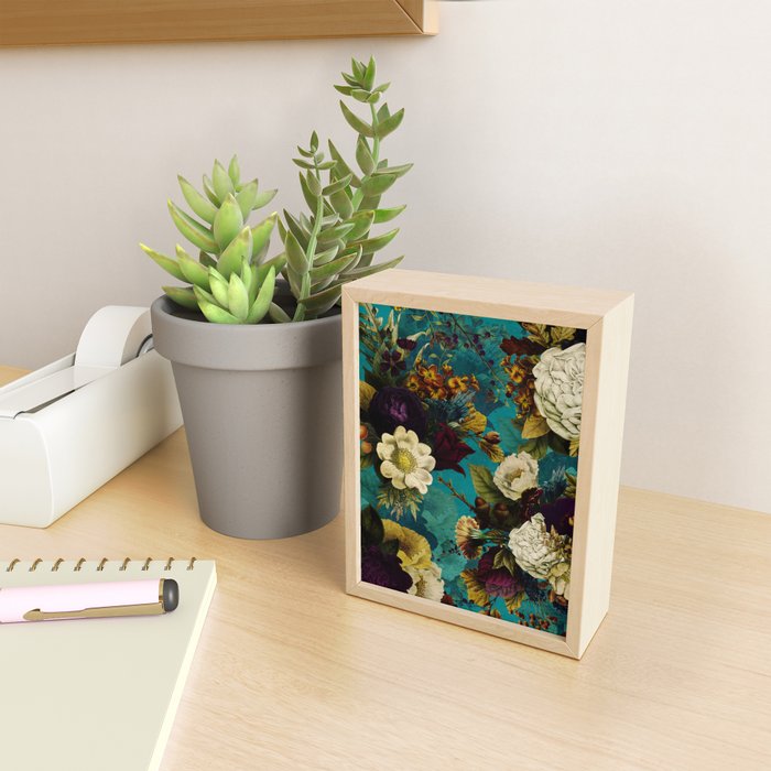 Before Midnight Blue Hour Vintage Fall Flowers Garden Mini Art Print Gallery Image 2