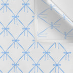 Bows & Ribbons Pattern VII Baby Blue Wall Tapestry Gallery Image 3