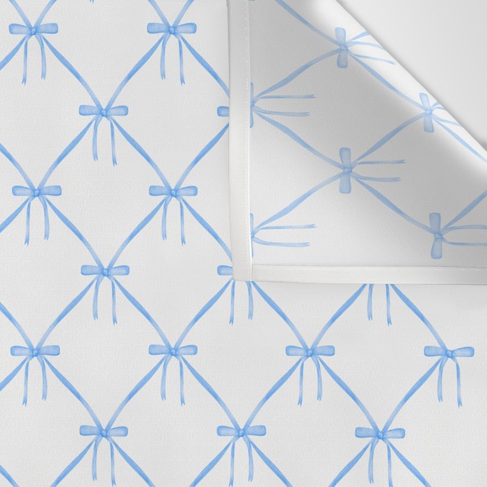 Bows & Ribbons Pattern VII Baby Blue Wall Tapestry Gallery Image 3