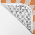 Orange checkered warped pattern, retro 80s groovy Bath Mat Gallery Image 2