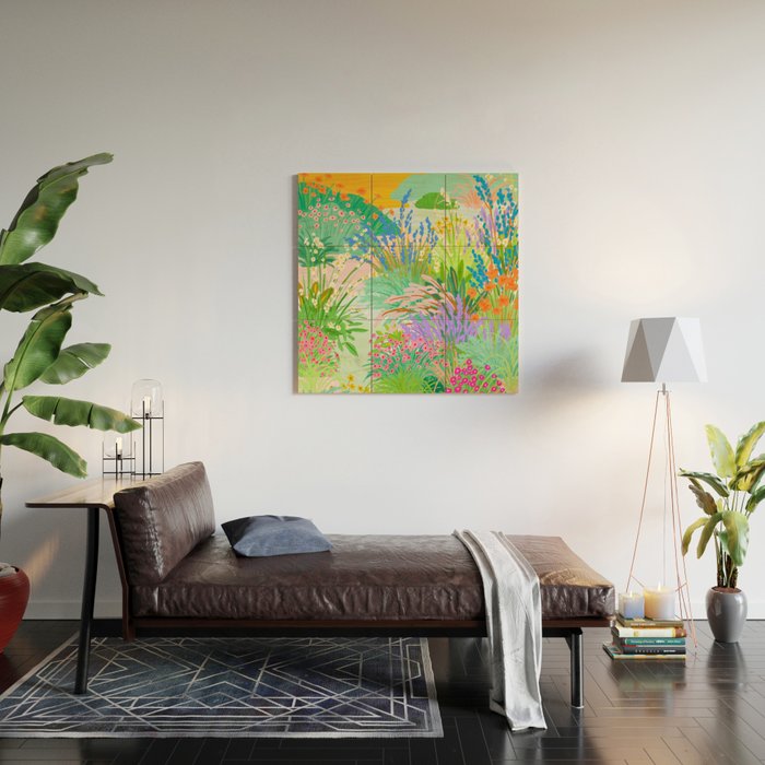 Flower Garden Wood Wall Art Gallery Image 2