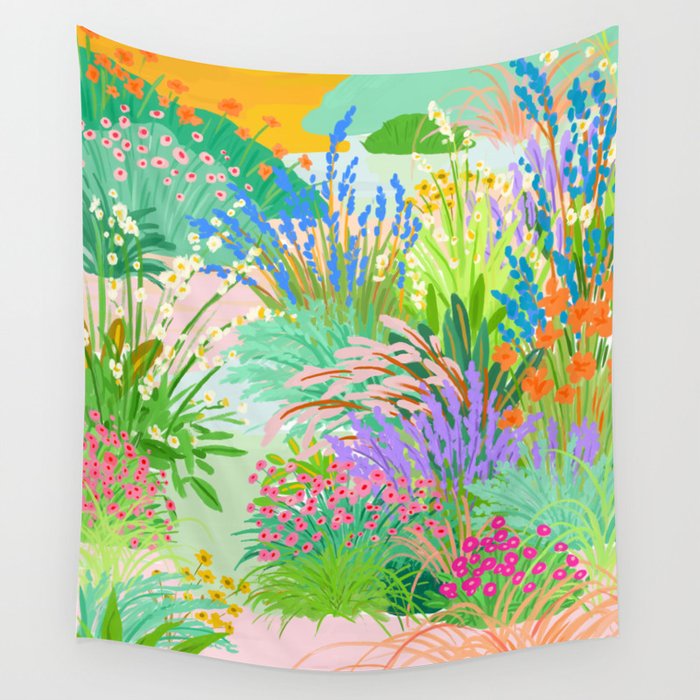 Flower Garden Wall Tapestry Gallery Image 1