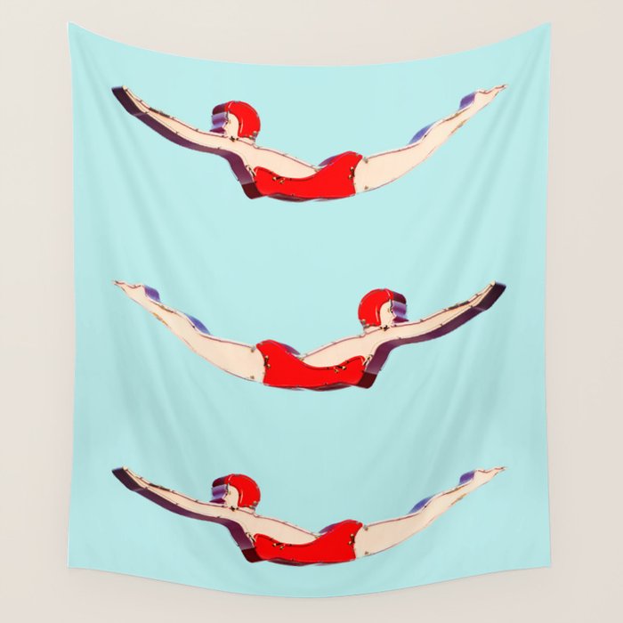 Swimmer Girls Wall Tapestry Gallery Image 1