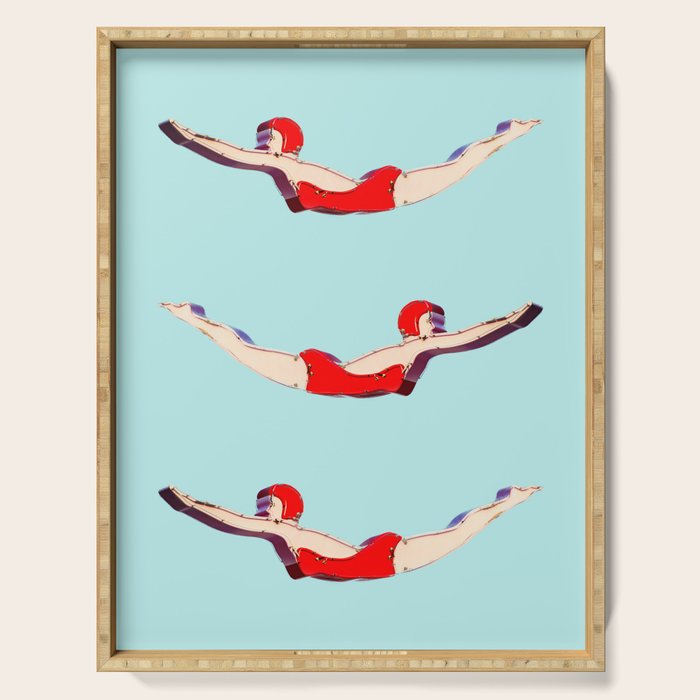Swimmer Girls Serving Tray Gallery Image 1