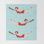 Swimmer Girls Throw Blanket Gallery Image 2