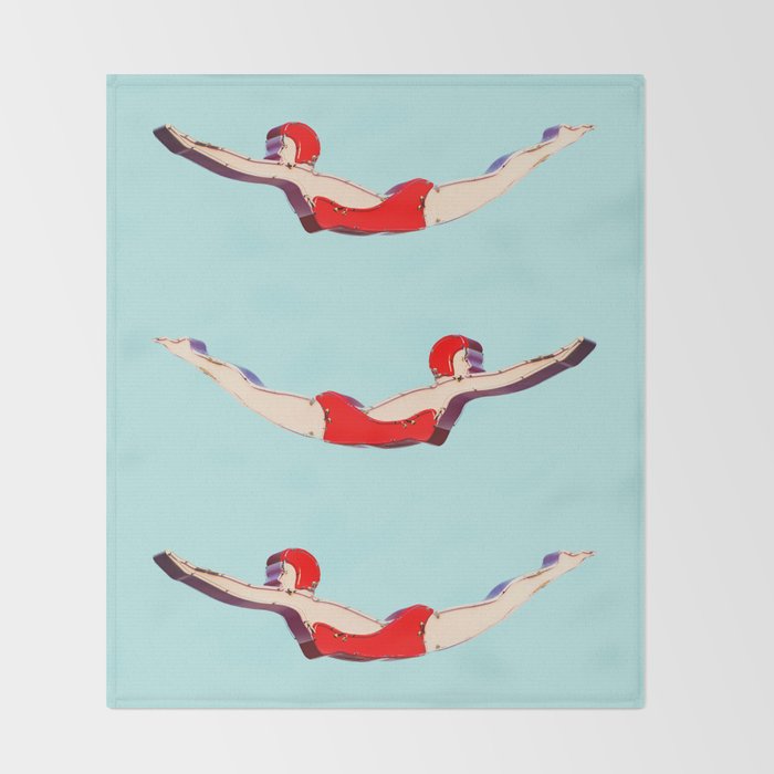 Swimmer Girls Throw Blanket Gallery Image 2