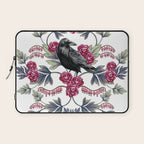 Crows, Bleeding Hearts & Roses Floral/Botanical Pattern Laptop Sleeve Gallery Image 1