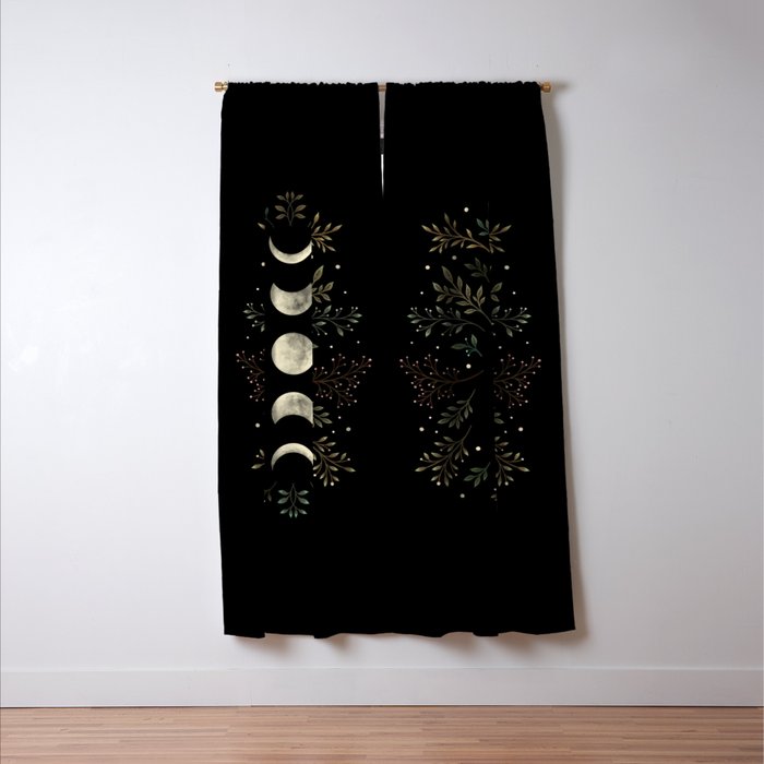 Moonlight Garden - Olive Green Window Curtain Gallery Image 3