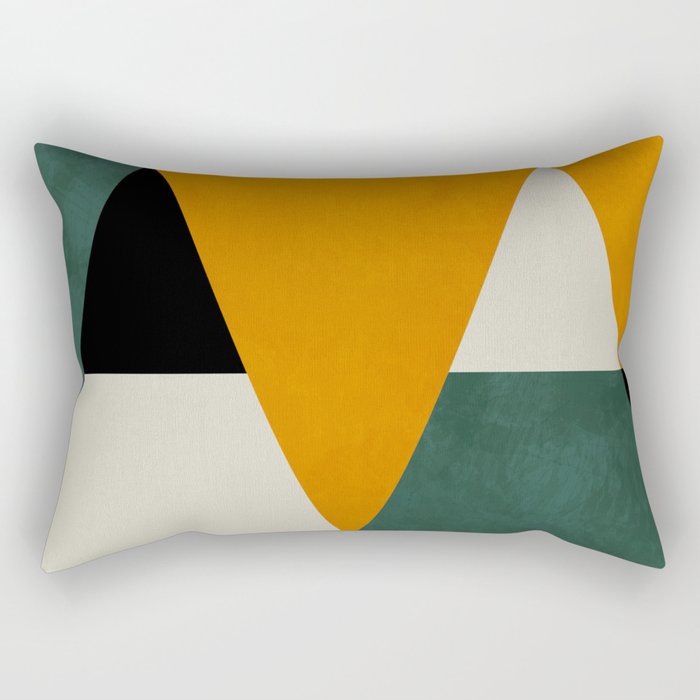 mid mod geometry green teal nature 3 Rectangular Pillow Gallery Image 2