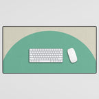 mid mod geometry green teal nature 3 Desk Mat Gallery Image 1