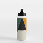 mid mod geometry green teal nature 3 Water Bottle Gallery Image 3