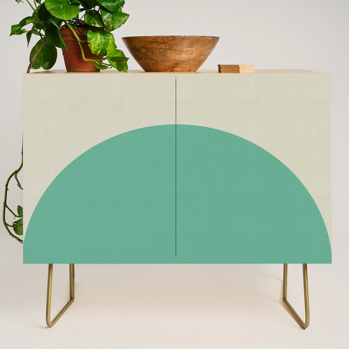 mid mod geometry green teal nature 3 Credenza Gallery Image 1
