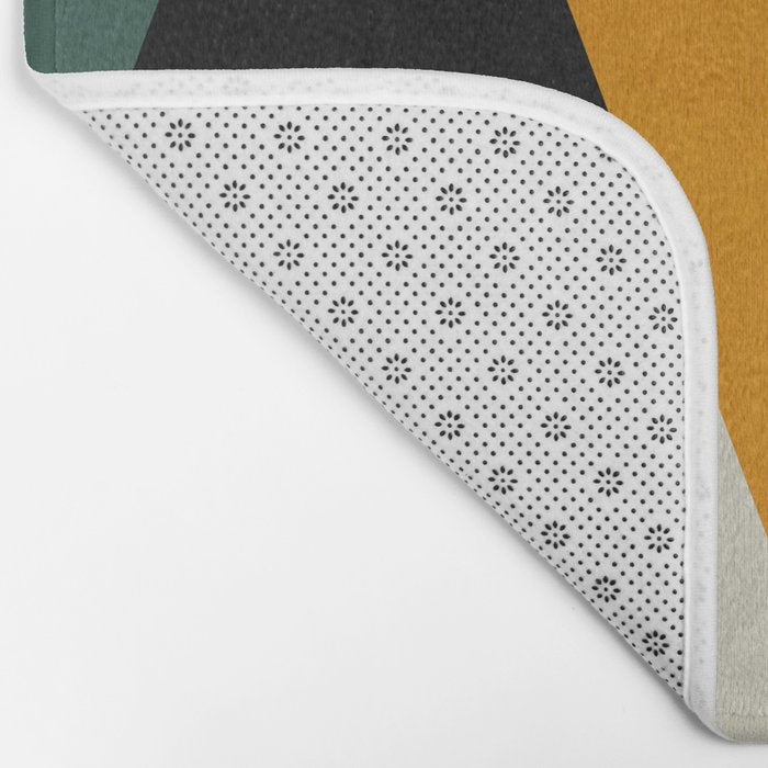 mid mod geometry green teal nature 3 Bath Mat Gallery Image 2