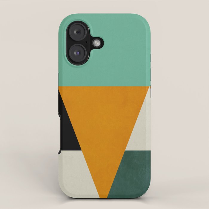 mid mod geometry green teal nature 3 iPhone Case Gallery Image 1