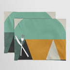 mid mod geometry green teal nature 3 Placemat Gallery Image 1