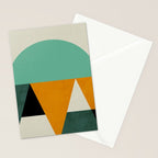 mid mod geometry green teal nature 3 Stationery Card Gallery Image 2
