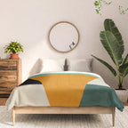 mid mod geometry green teal nature 3 Comforter Gallery Image 3