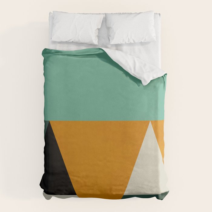 mid mod geometry green teal nature 3 Duvet Cover Gallery Image 6