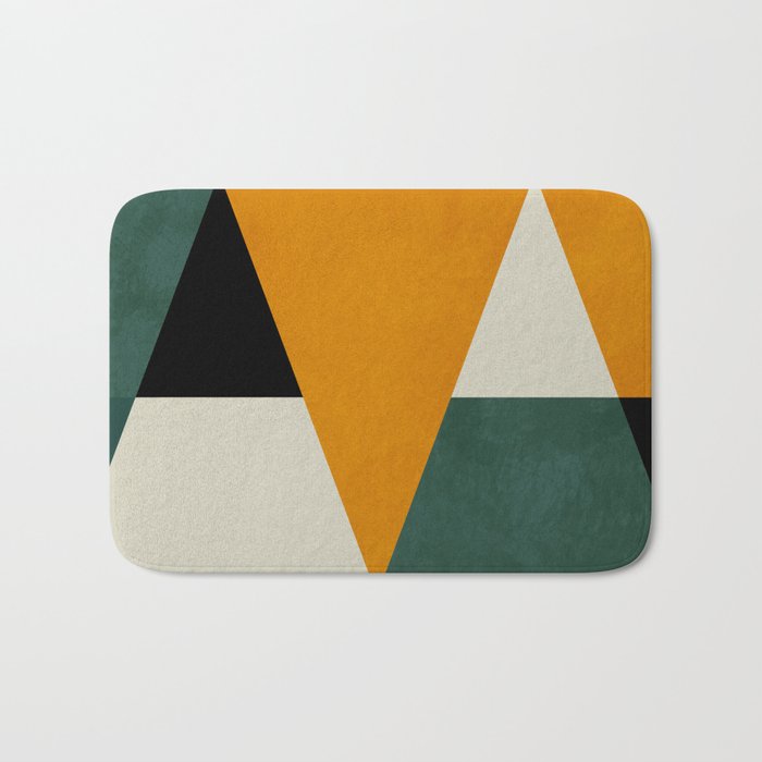 mid mod geometry green teal nature 3 Bath Mat Gallery Image 1